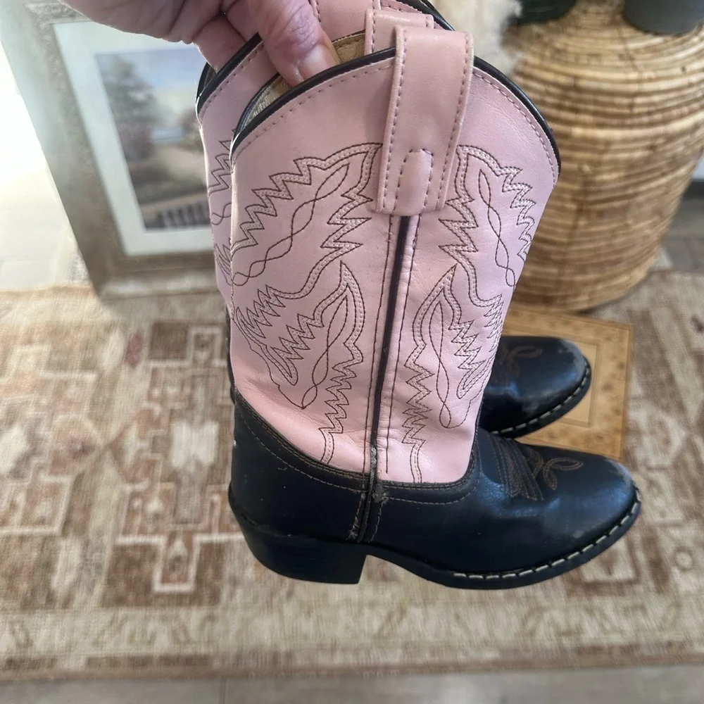 Smoky Mountain Girls Western Cowgirl Boots Size 12.5 Monterey Leather Pink Brown